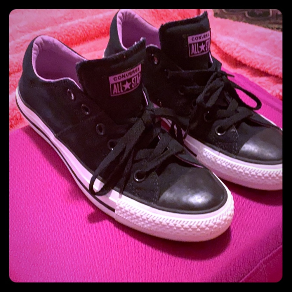 Black and Lavender Converses